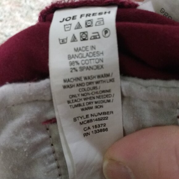 Joe Fresh Red Slim Straight Flex Pants! - Picture 6 of 6